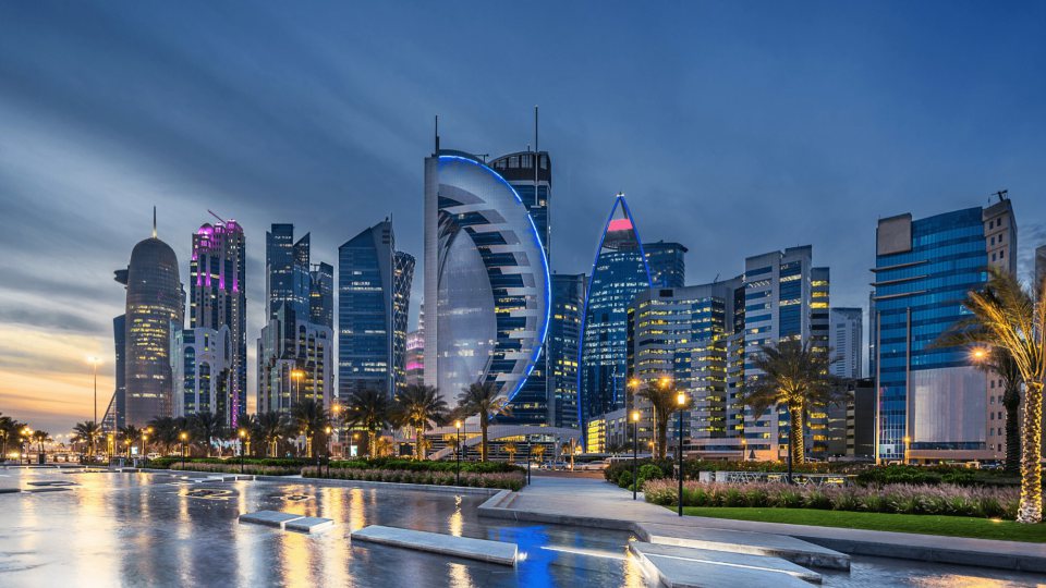 Towers of West Bay, Doha, from the waterfront promenade